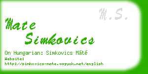mate simkovics business card